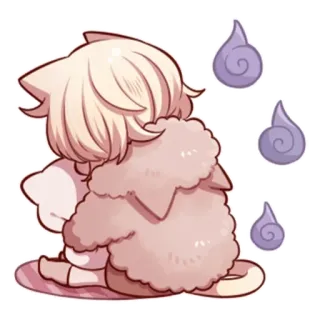 😫 cat, anime, kawaii, cute, lonely telegram sticker