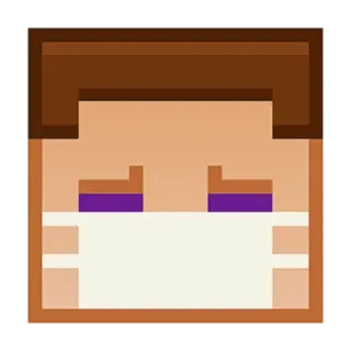 😷 minecraft, character, pixel art, mask telegram sticker