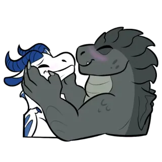 💏 Drache, Zuneigung, Cartoon, Fantasy, Tier telegram sticker