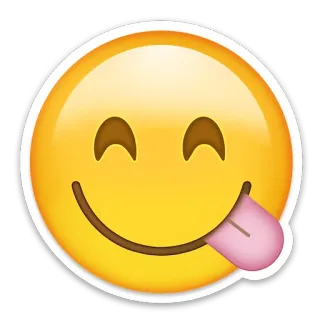 😋 emoji, smiley face, tongue, cute, happy, playful telegram sticker