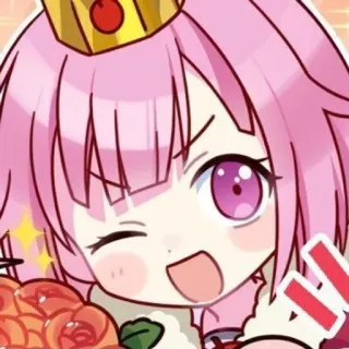 😉 Anime, Desenho animado, Personagem, Adesivo, Coroa, Piscadela whatsapp sticker