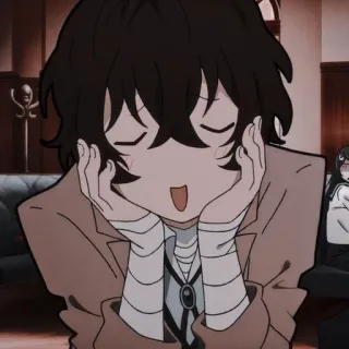 😌 Osamu Dazai Bungo Stray Dogs Anime, Dazai Osamu, Bungo Stray Dogs, Manga, Charakter, Fröhlich telegram sticker