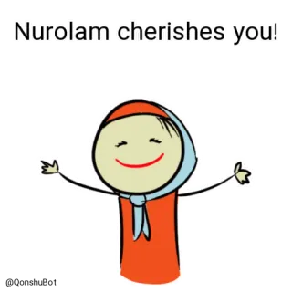 🤗 Nurolam cherishes you! desenho animado, adesivo, reconfortante, fofo, valorizar, amor, personagem, saudação whatsapp sticker