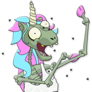 🖕 zombie, unicorn, monster, fantasy, cartoon, undead, creature, halloween whatsapp sticker