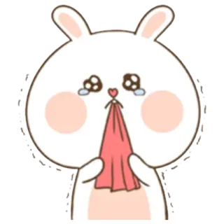☹ llorando, conejo, triste, lágrimas, dibujos animados, lindo, kawaii whatsapp sticker