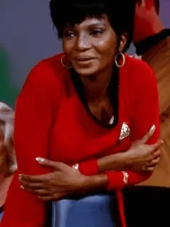 🤣 Nyota Uhura Star Trek สตาร์ เทรค, อูฮูร่า, นโยตา อูฮูร่า, นิเชลล์ นิโคลส์, นิยายวิทยาศาสตร์, รายการทีวี telegram sticker