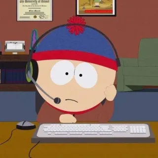 😕 Stan Marsh South Park Stan Marsh, South Park, Cartoon, Figur, Fernsehen telegram sticker