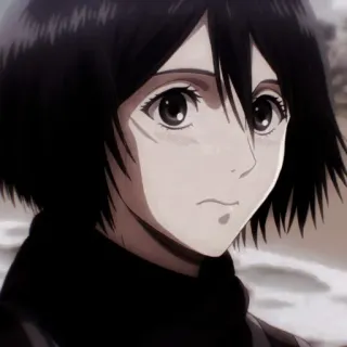 🧣 Mikasa Ackerman Attack on Titan Anime, Attaque des Titans, Mikasa Ackerman, Dessin animé, Personnage, Fille whatsapp sticker