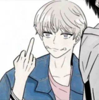 🥰 middle finger, offensive, rude, gesture, cartoon telegram sticker