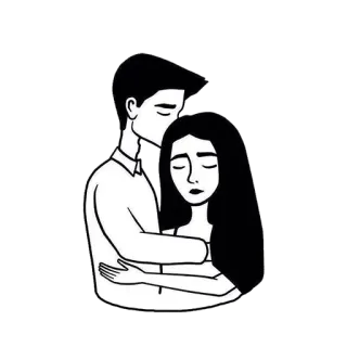 😗 amor, pareja, abrazo, abrazo, romance telegram sticker