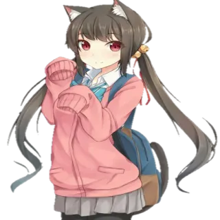 😽 Anime Mädchen, Neko, Katzenohren, Kawaii, Süß, Manga whatsapp sticker