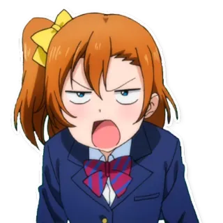 😫 Anime, Menina, Brava, Uniforme escolar, Desenho animado telegram sticker