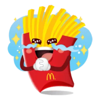 😅 batatas fritas, McDonalds, Kawaii, chorando, comida, desenho animado telegram sticker
