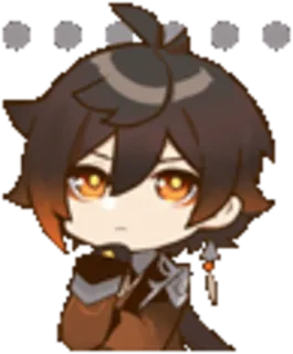 ⭐️ Zhongli Genshin Impact Zhongli, Genshin Impact, chibi, game character, anime, video game telegram sticker