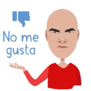👎 No me gusta desgosto, negativo, expressão, desenho animado, polegar para baixo telegram sticker