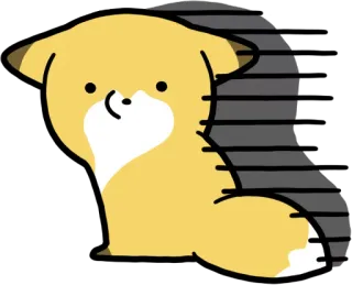 😔 キツネ, かわいい, 動物, アニメ, 可愛い, 座る telegram sticker