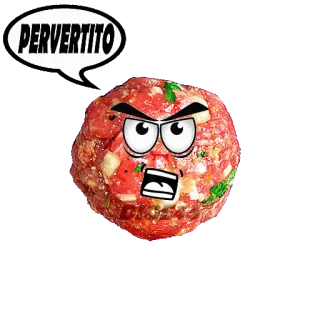 🤬 PERVERTITO almôndega, desenho animado, comida, pervertido, irritado, ofensivo telegram sticker