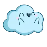 🌥 cloud, cute, cartoon, sky, weather, kawaii telegram sticker
