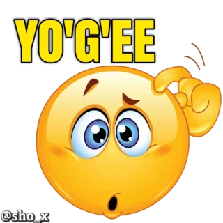 😳 YO'G'EE emoji, meme, funny, thinking whatsapp sticker