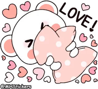 😆 @MHStickers 곰, 귀여운, 하트, 사랑, 스티커 telegram sticker