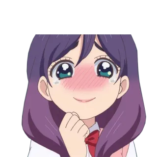 😌 anime, girl, cute, blushing, cartoon, cheerful, animated whatsapp sticker