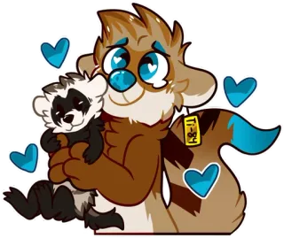 💙 Ti-84 furry, ferret, animal, cartoon, cute, hearts telegram sticker