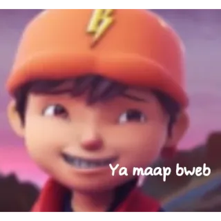 🙂 Ya maap bweb cartoon, boy, child, orange, character telegram sticker