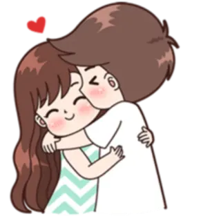 👐 사랑, 포옹, 커플, 만화, 관계, 키스, 귀여운 whatsapp sticker