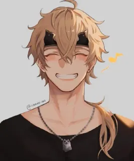 🍁 Thoma Genshin Impact 动漫, 游戏, 角色, 微笑, 托马, 原神 telegram sticker