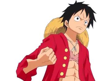 😠 Luffy One Piece 애니메이션, 원피스, 루피, 만화, 해적, 밀짚모자, 만화책 telegram sticker
