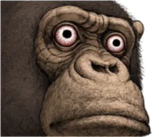 🐵 gorila, kera, primata, binatang, seram, mata telegram sticker