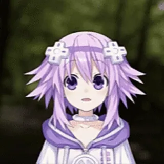 😳 Neptune Anime, Personaggio, capelli viola, Videogioco, carino, Hyperdimension Neptunia, Neptune telegram sticker