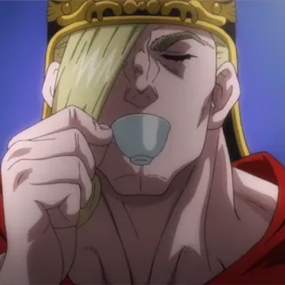 💈 anime, drink, cup, character, blond telegram sticker