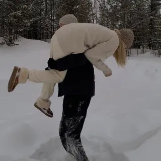 😂 casal, inverno, neve, romântico, afeição, amor, relacionamento telegram sticker
