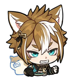 😾 Gorou Genshin Impact Anime, Spiel, Chibi, Fuchs, Hund, Genshin Impact whatsapp sticker