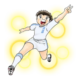 ✌ Tsubasa Ozora Captain Tsubasa calcio, anime, manga, sport, ragazzo, football telegram sticker