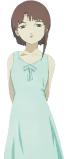 😈 Iwakura Lain Serial Experiments Lain Anime, Ragazza, Vestito, Cartone animato telegram sticker