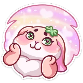 ☺️ coelho, fofo, adesivo, animal, desenho animado whatsapp sticker