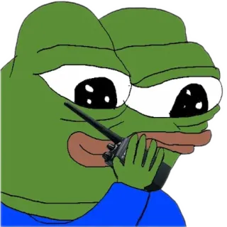 🤫 Pepe Pepe, frog, meme, walkie talkie, cartoon, internet telegram sticker