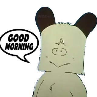 🛏 GOOD MORNING kreskówka, zwierzę, dzień dobry telegram sticker