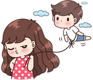 🎈 couple, amour, dessin animé, relation, mignon, doux telegram sticker