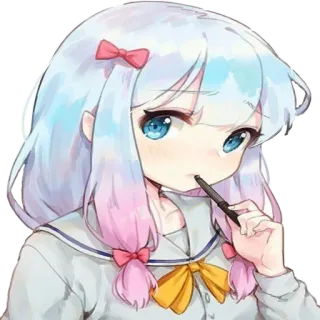 😕 Anime, Manga, Niedlich, Mädchen, Illustration, Kunst telegram sticker