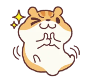 😉 仓鼠, 可爱, 动物, 卡通, 闪亮, 冥想, 卡哇伊 telegram sticker