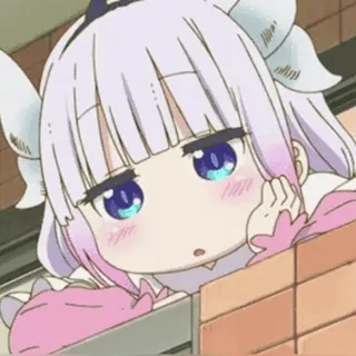 😯 Kanna Kamui Miss Kobayashi's Dragon Maid Аниме, Дракон, Милый, Канна, Кавай, Мультфильм, Анимированный telegram sticker