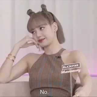 🦔 No. donna, kpop, blackpink, lisa, no, disaccordo whatsapp sticker