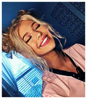 🥀 phụ nữ, mỉm cười, tóc vàng, chân dung, cô gái, người mẫu telegram sticker