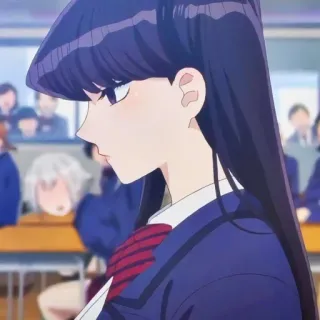 😕 Komi Shouko Komi Can't Communicate 애니메이션, 교복, 십대, 학생, 수줍음, 코미 양은 커뮤증입니다, 코미 쇼코 telegram sticker