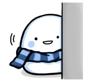 ⛄ 스티커, 귀여운, 블롭, 목도리, 겨울, 빼꼼, 만화 whatsapp sticker