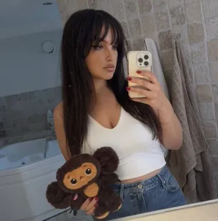 🌟 Cheburashka woman, selfie, cheburashka, mirror, cute, plushie telegram sticker