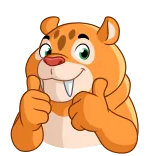 ๐ cartoon, animal, thumbs up, positive, approval, mammal telegram sticker